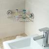 Multifunctional Stainless Steel Bathroom Shelf Adjustable Shampoo Rack Suction Cup Mount For Kitchen Shower Organization