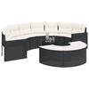 VidaXL Garden Lounge Set 3 Pcs Semi-Round Black Wicker, Garden Lounge Set, Garden Lounge Frame, Sofa of 3262065