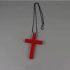 Trendy Cool Punk Gothic Wood Cross Pendant nNecklace for Women Men Vintage Black Hip Hop Y2k Necklace Party Jewelry Gift
