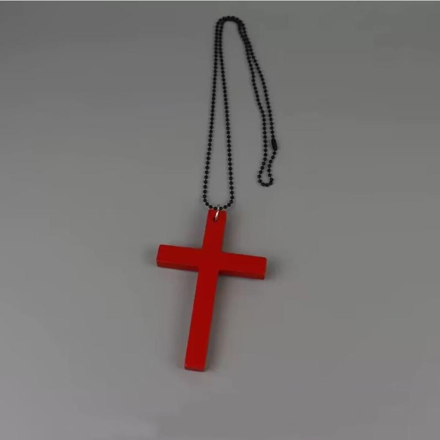 Trendy Cool Punk Gothic Wood Cross Pendant nNecklace for Women Men Vintage Black Hip Hop Y2k Necklace Party Jewelry Gift