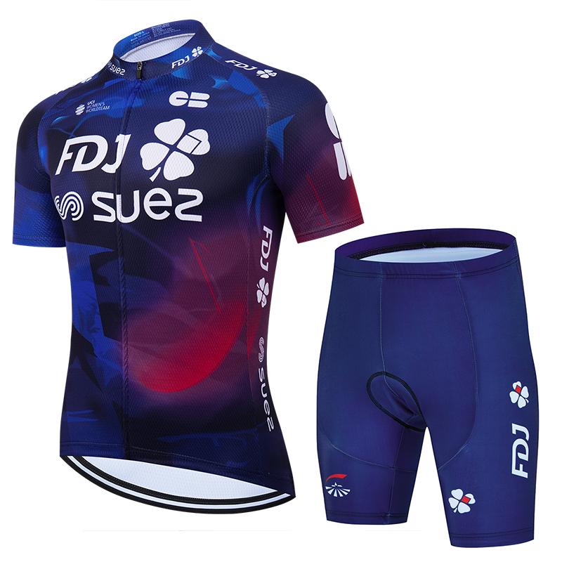 

2025 FDJ Team Summer Bicycle Clothing Men New Road Bike Wear Racing Clothes Breathable Cycling Jersey Set Ropa Ciclismo Maillot Asian size-S
