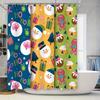 Christmas-themed Shower Curtain Festive Snowman, Gingerbread Man Candy Cane Design for Bathroom Decor In Multiple Colors