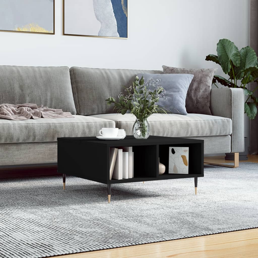 Black Coffee Table 60 x 60 x 30 cm Particleboard
