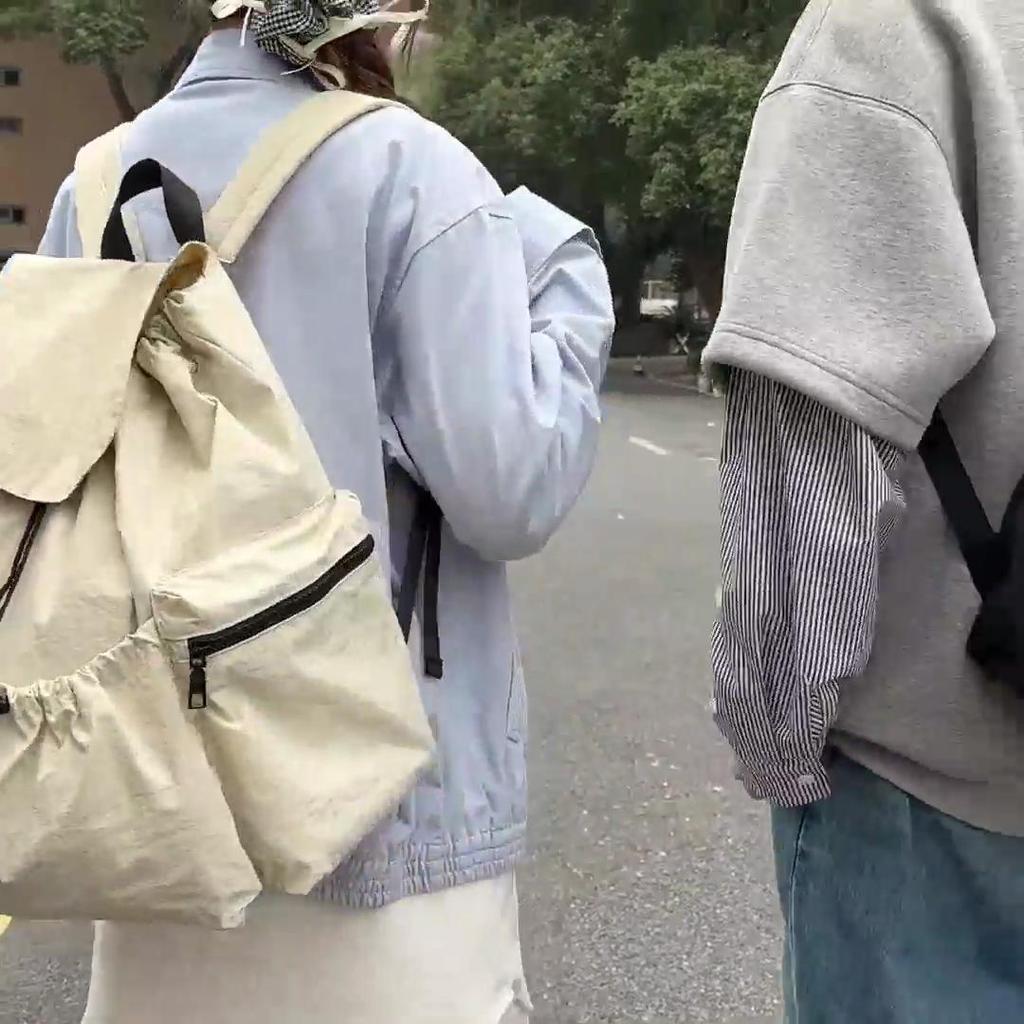 Mochila con cordón plisada Mochila ligera para mujer Mochila de viaje para hombre