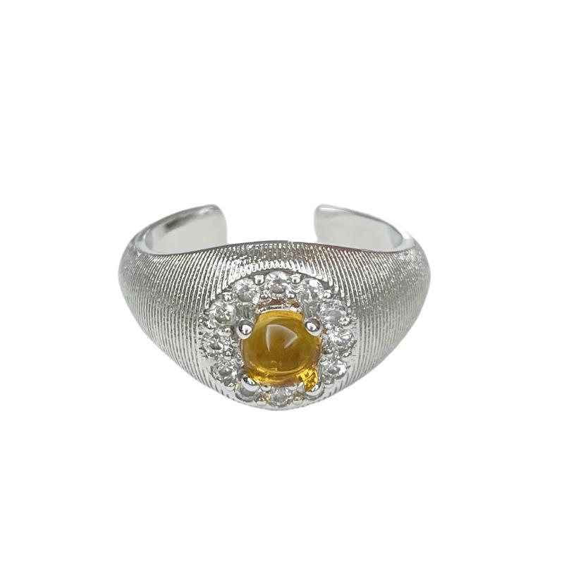 High-End Medieval Brushed Open Ring, Snake Ring, Personalized Diamond-Set Niche Design Accessories