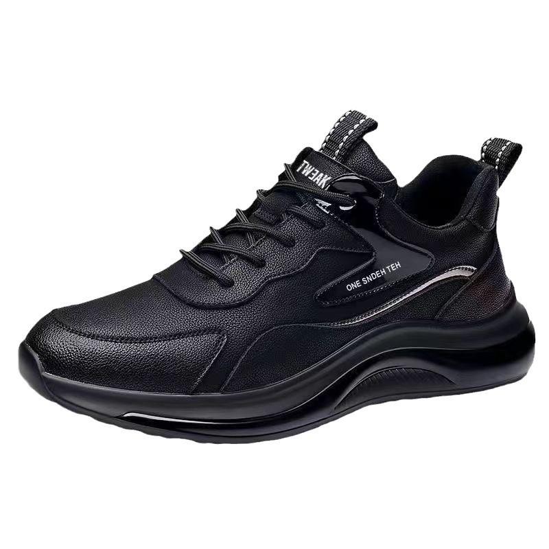 Men's Sports Shoes 2025 New Fashion Casual Shoes Breathable Simple Running Shoes Black Lace-up Soft-soled Shoes Men