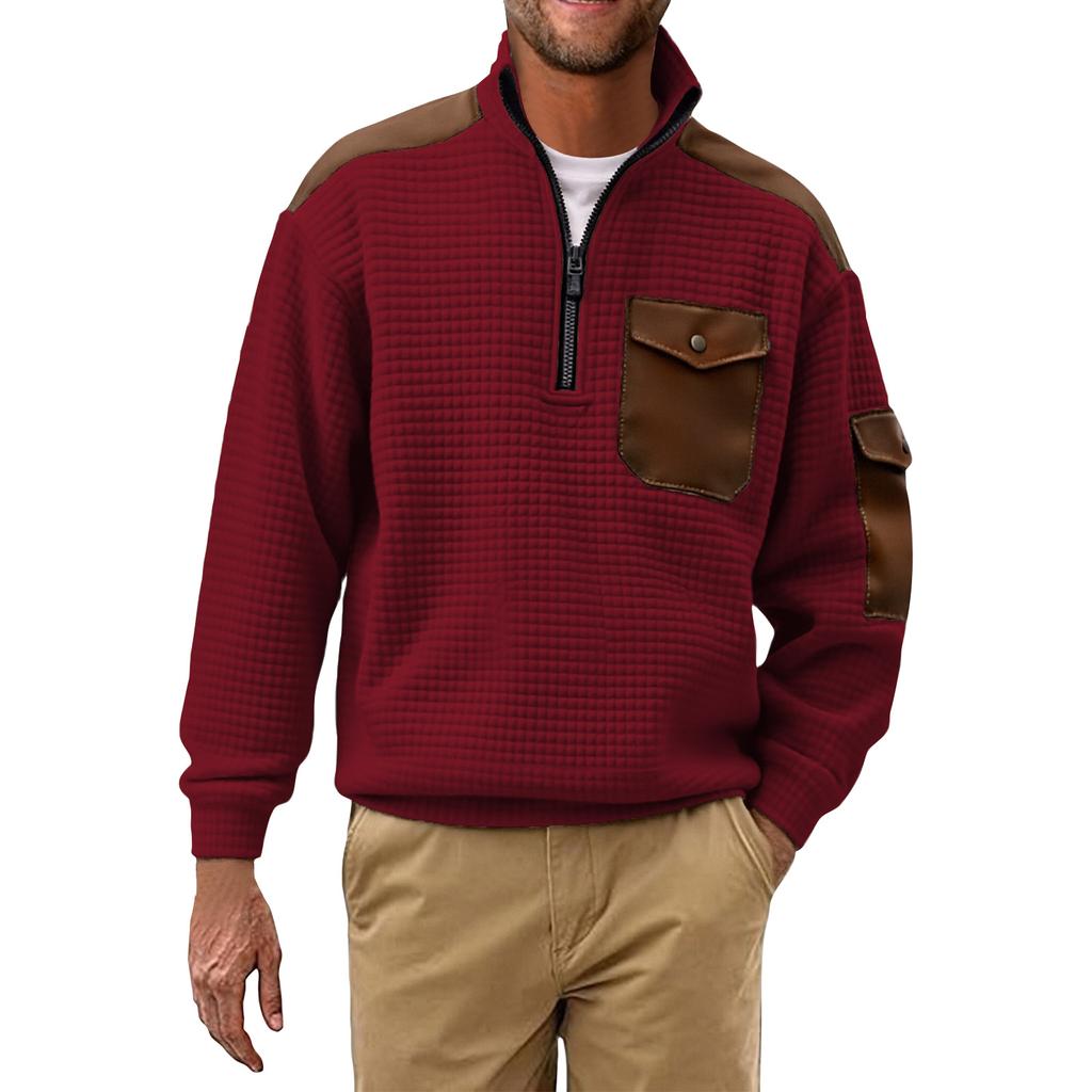 Herren Farbig Stehkragen Sweatshirt Herren Sport Große Größe Freizeit Sweatshirt