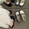 Silver French Square Head Soft Sole Light Mouth Single Shoes Women's 2025 New Models with Skirt Temperament Mary Jane Women's Shoes Small Leather Shoe