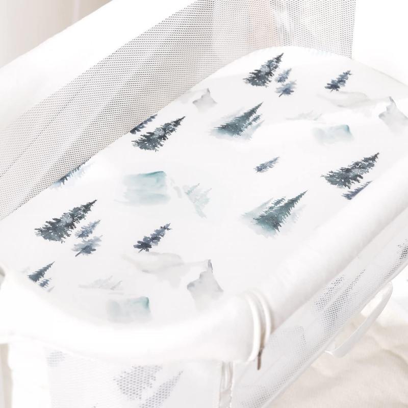 2Pcs Baby Fitted Sheet Newborn Bassinet Changing Pad Cover Soft & Breathable Crib Fitted Sheets Cradles Mattress Cover