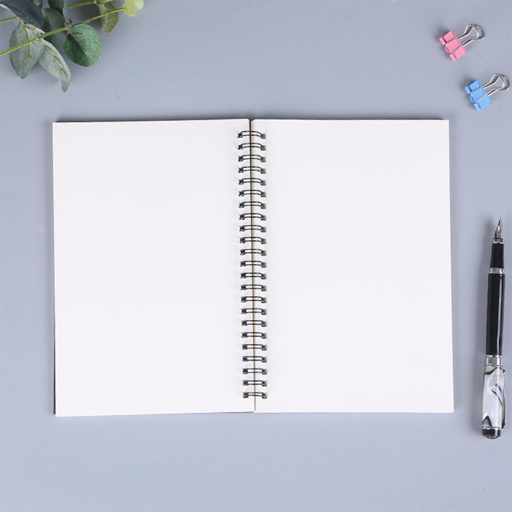 2pieces Double Spiral Office Stationery Supplies Kraft Coil Sketchbook Sketchbook Kraft Notebook