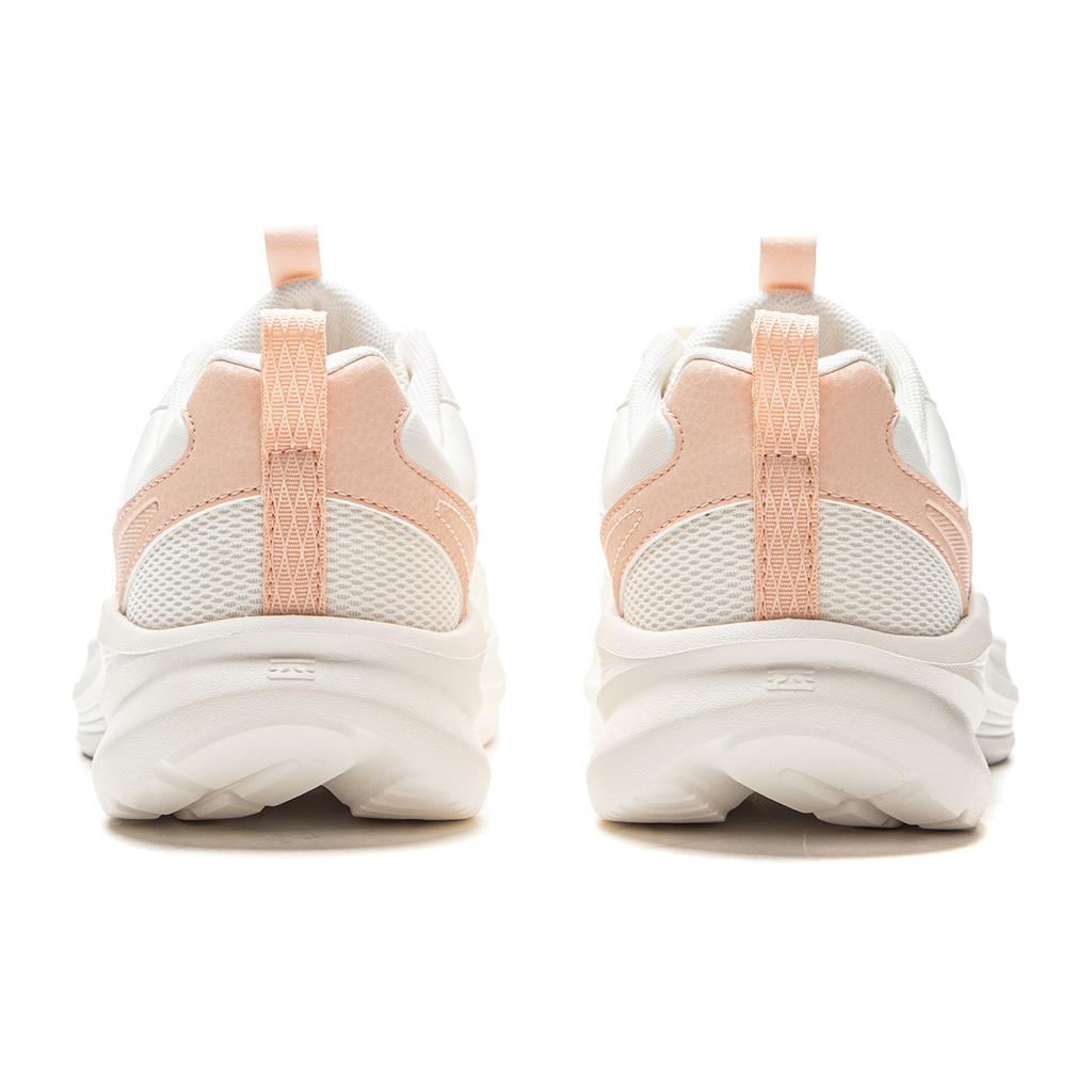 Li-Ning Cloud Lightweight V2 Simple Comfortable Shock Absorbing Breathable Low Top Casual Running Shoes Women sneaker Off-White Peach Pink ARSV110-1