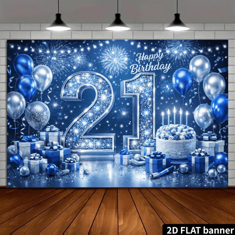 2D flat surface 1 piece 21st birthday adult ceremony background cloth suitable for indoor room decoration