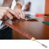 Sandalwood Handle Brass Head Leather DIY Craft Edge Dye Roller Oil Pen Belt Finisher (Red)