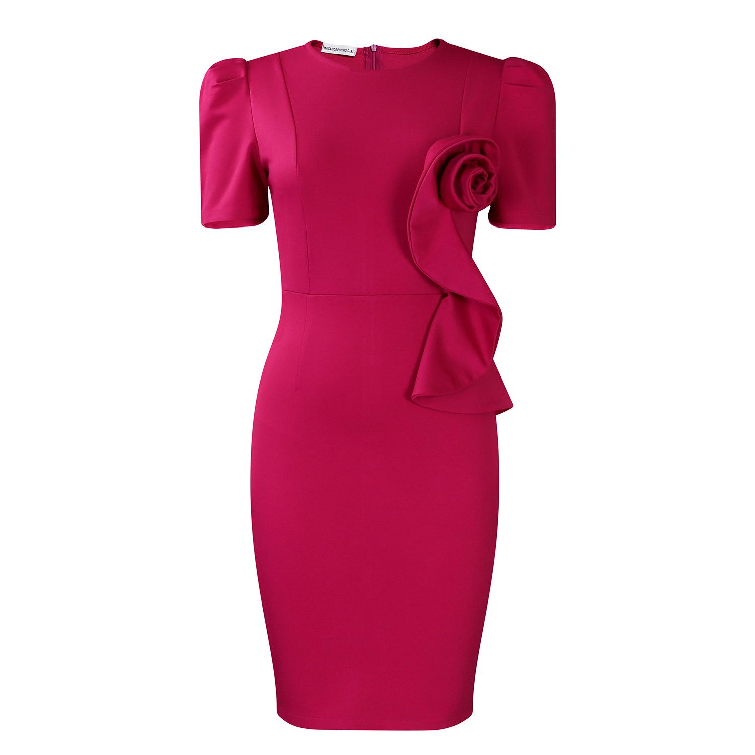 

Новое, модное и элегантное однотонное платье с короткими рукавами, облегающее фигуру, с кружевной отделкой и оборками для женщин XXXL