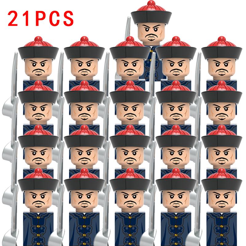 21 buc Dinastia Han Soldat Armata Soldați Grei Infanterie Ușoară Cavaleri Medievali Grup Figuri Blocuri de Construcție Cărămizi Castel Jucărie