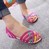 Women Sandals Hot Sale Summer New Candy Color Women Shoes Peep Toe Stappy Beach Sandals Rainbow Jelly Shoes Woman Flats