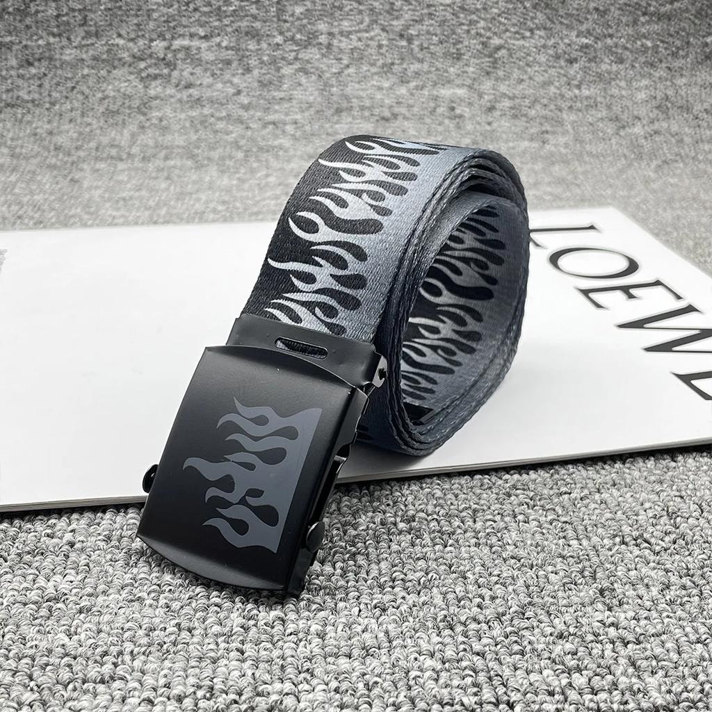 Fashion Flame Belts Unisex Hip-hop Style Belts 125cm Colorful Canvas Webbing Casual Belts Apparel Accessories