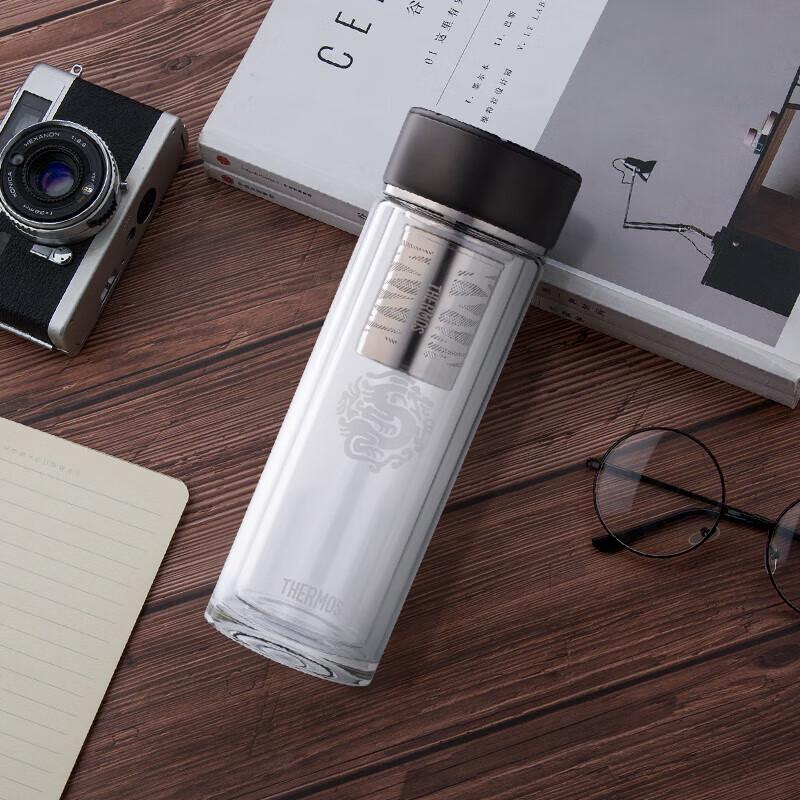 THERMOS Water Ripple Walker 400ml Double-Layer Glass Bottle