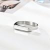 Vintage Unisex Ring Pure Color Polished Titanium Steel Flat Surface Simple Style Luster Multi Sizes Anti-Rust Lightweight Finger Jewelry