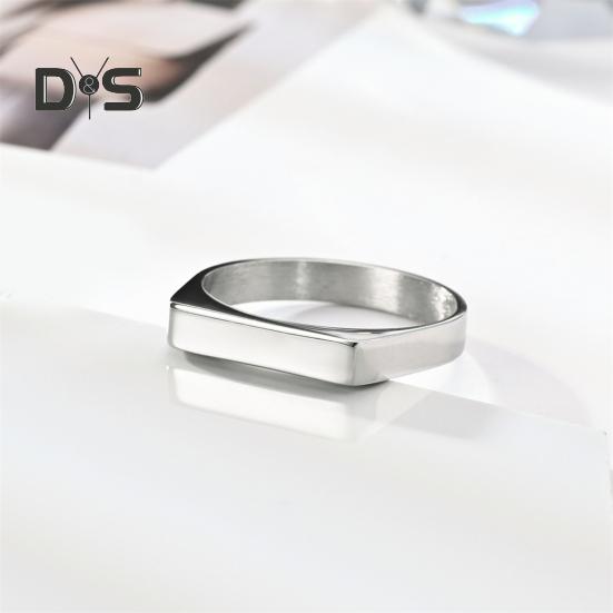 Vintage-Unisex-Ring, reine Farbe, polierter Titanstahl, flache Oberfläche, einfacher Stil, Glanz, mehrere Größen, rostfrei, leichter Fingerschmuck