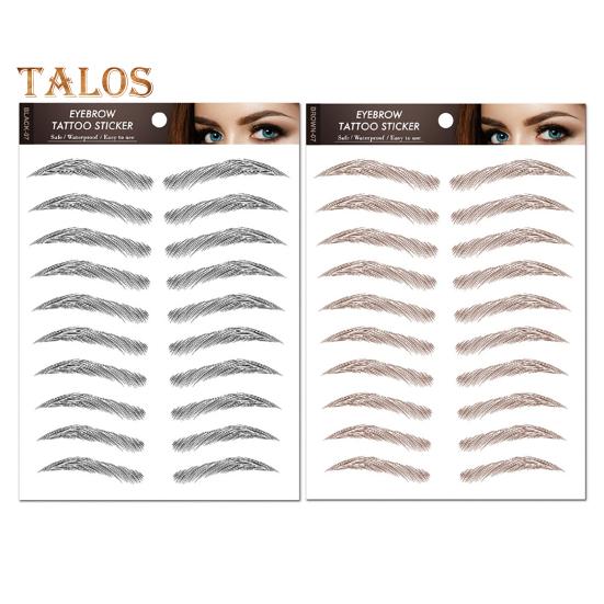 2 Sheets Waterproof Eyebrow Tattoo Stickers Hair-Like Natural Fake Eyebrows Makeup Accessories for Women Girls G