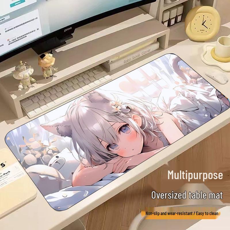 Esports Cross-Border Beautiful Woman Pattern Ultra-Large Anti-Slip Mouse Pad
