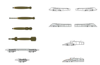 Fine Mold Aircraft Series US Military Aircraft Bomb Set Plastic Model FP45 1/72 60s-