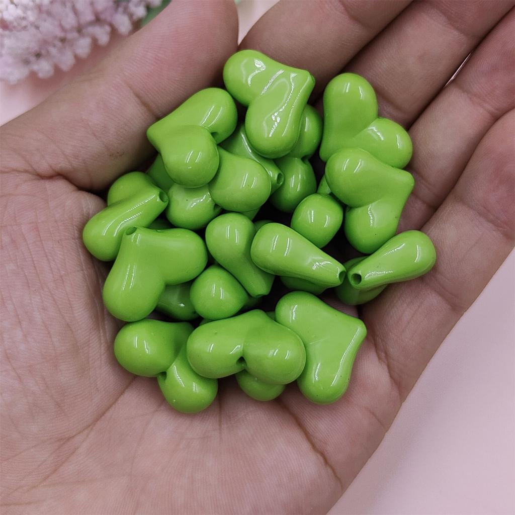 10 piezas grandes para hacer joyas cuentas espaciadoras acrílicas en forma de corazón sueltas coloridas accesorios hechos a mano DIY pulsera collar joyería resultados