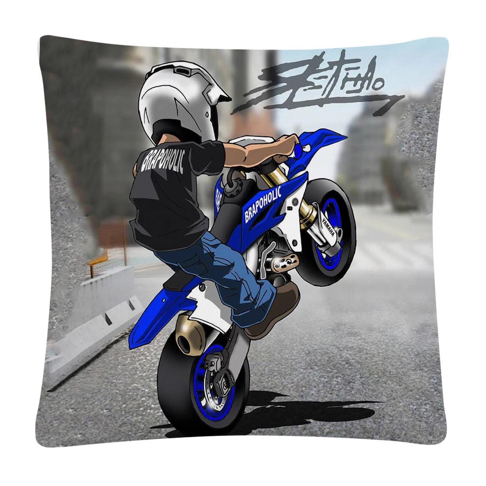 Stunt Sports Cartoon Pattern Soft Polyester Pillow Case for Sofa Home Car Decoration Pillowcase