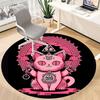 1pc Pink Cat Mandala Office Round Area Rug, Under Office Chairs Bedroom Living Room Home Decor, Room Deco