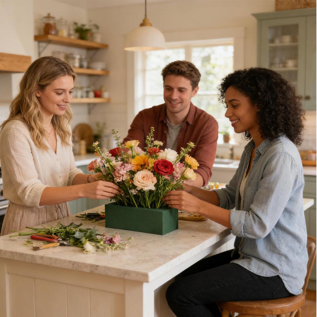 1 Stück Floristen-Steckschaum zuschneidbar stabil wasserhaltend Bastelbedarf Blumengestecke Pflanzenschaum für Hochzeit Geburtstagsparty Feiertag