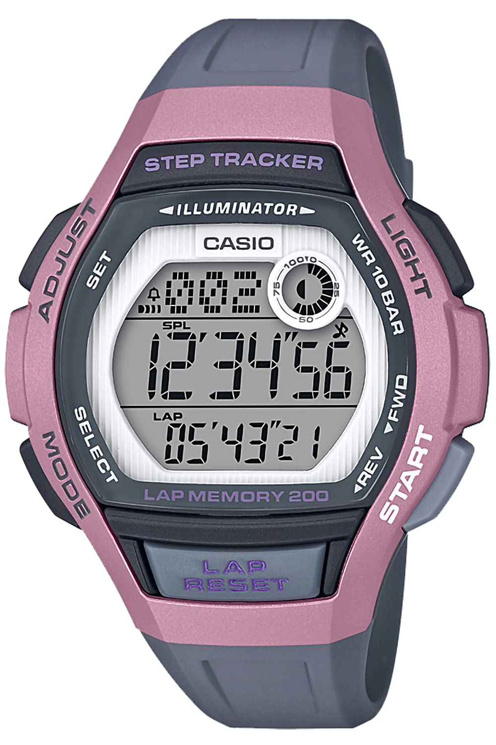 

Женские часы Casio Collection Серые LWS-2000H-4AJH, розовый