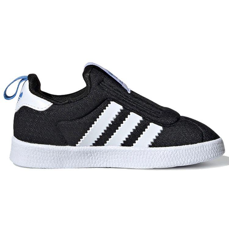 Adidas Originals Gazelle 360 Comfortable Low-Top Walking Shoes Baby Shoes Black White Blue EE6294