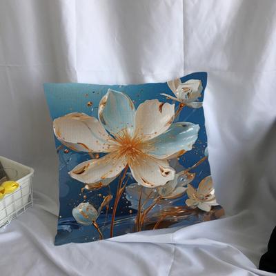 Federa per cuscino con stampa floreale con cerniera Resistente all'usura Non sbiadisce Lavabile Facile manutenzione Federa decorativa
