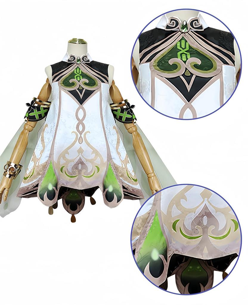 Genshin Impact Cosplay Naheeda Cosplay Costume Grass God Genshin Impact Adult Child Kids Size 130 140 White Grass Joka [NOKIJP] (Naheda, 140)