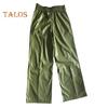 Women Flared Pants Slim High Waist Loose Pockets Faux Leather Elastic Waist Wide Leg Streetwear Solid Color Trousers for Work Leisure Daily Wear