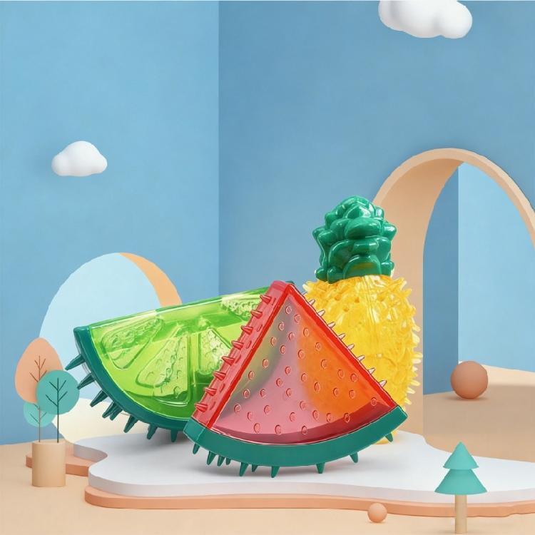 Dog Chew Toy Fruit Shaped Pet Molar Chew Teething Toys Safe Silicone