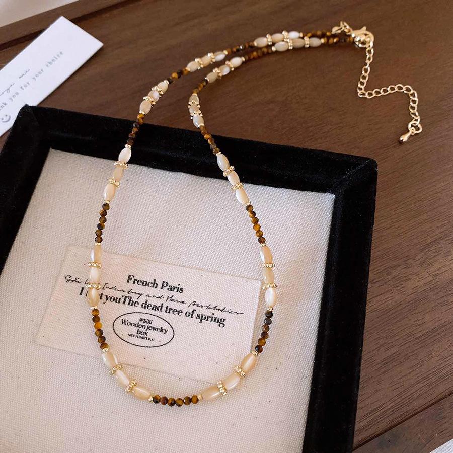 Ethnic Style Irregular Beaded Crystal Beaded Necklace Women's Clavicle Chain Holiday Style Necklace