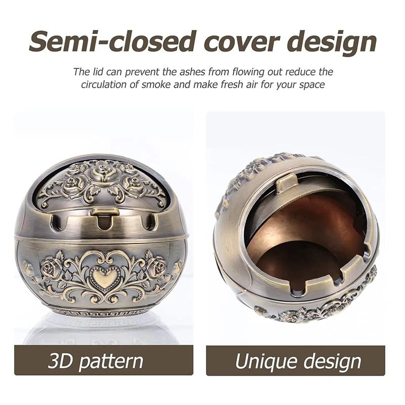 Personalized Ashtray with Lid Creative R Anti-fall Windproof Ashtray Home Living Room Tea Room Table Decoration Birthday Gift