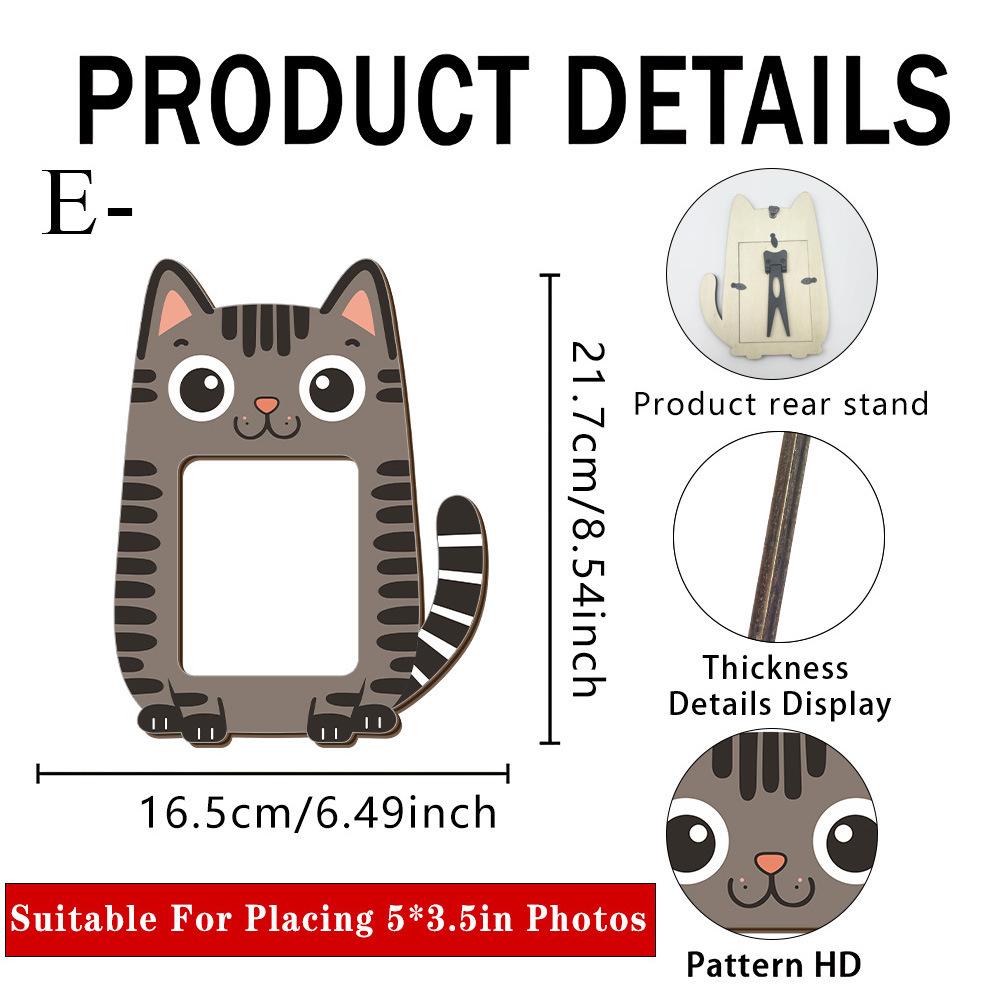 Animal-Shaped Wooden Desktop Photo Frame (Panda, Cat, Rabbit, Frog)