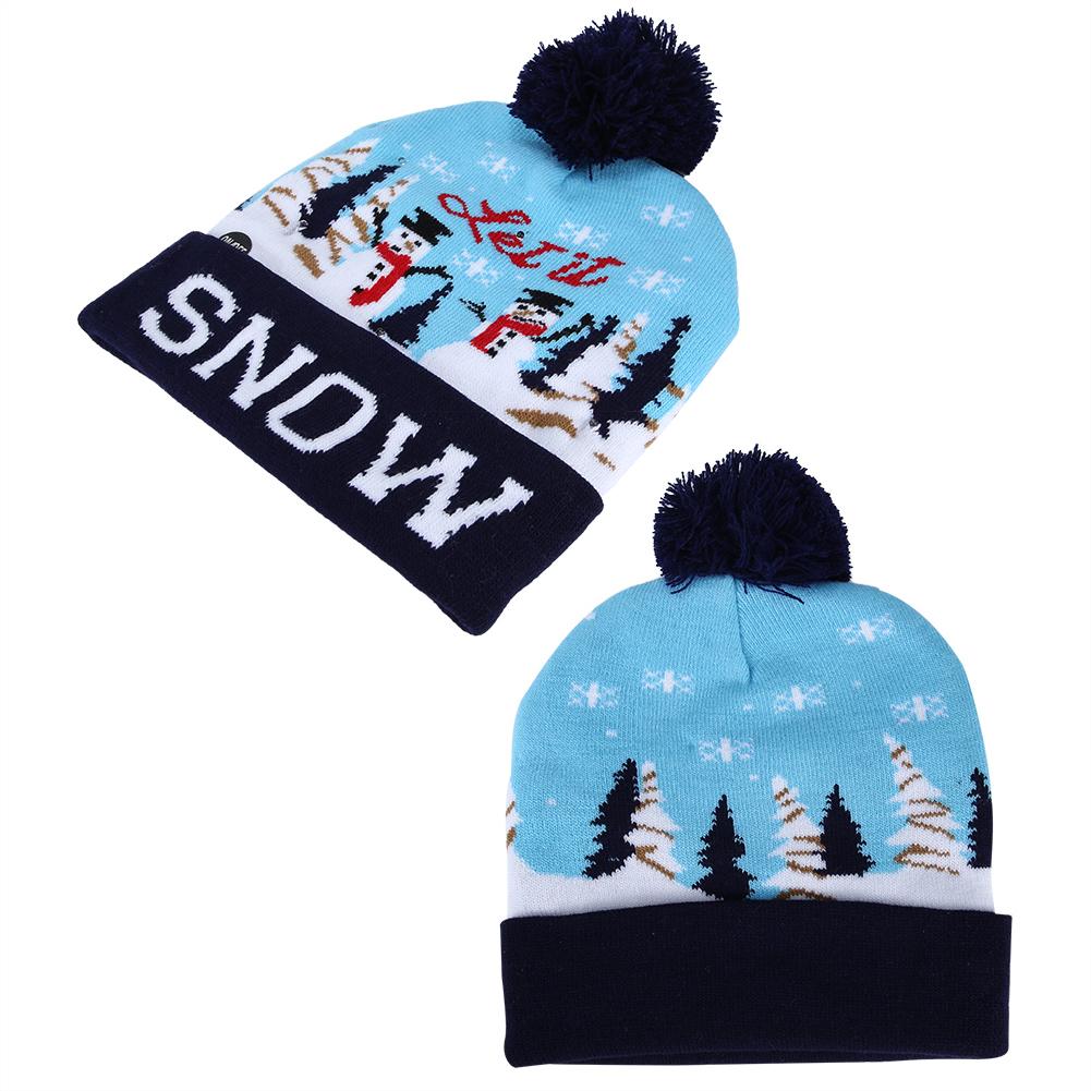 Christmas Knitted Soft Warm Winter Hat Light Hat for Children Adults Festivals Holiday PartyType 6