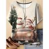 Moda para Mujer Cuello Redondo Manga Corta 3D Casual Estampado a Color Camiseta Casual de Manga Corta con Cuello Redondo