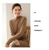 Women's Cashmere Rolled Hem Turtleneck Sweater: Pure, Double-Ply, Thick Knit, Short, Loose, Versatile Base Layer