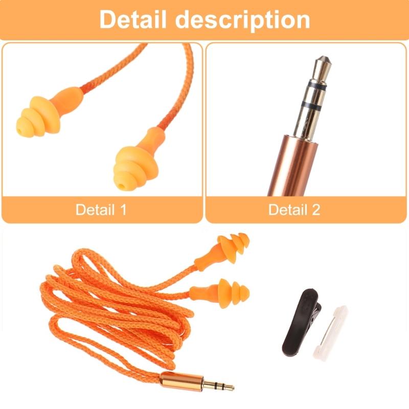 Corded Reusable Ear Plugs Ear Protective for Noise Reduction Factory Work Ear Protective Hearing Protective Ear Buds