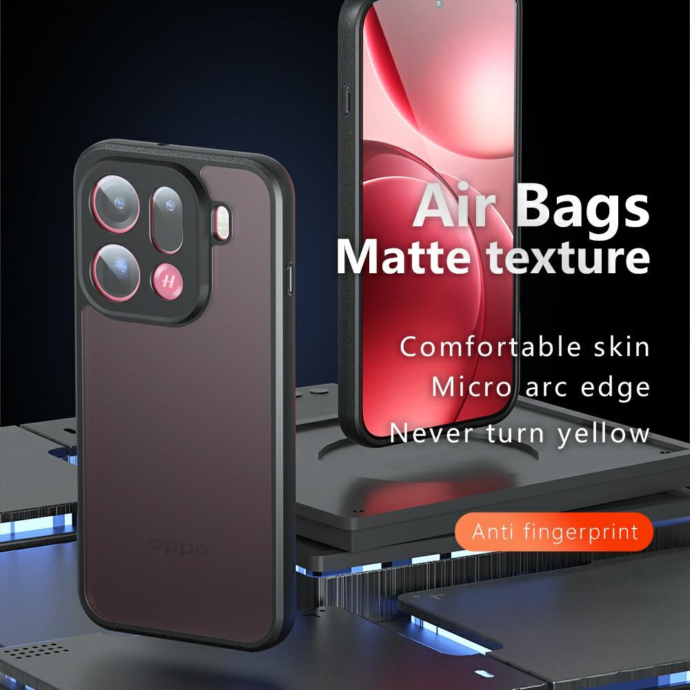 For Oppo Find X9 Pro 5G Case Skin-Touch TPU + PC Matte Phone Back Cover, Transparent Black