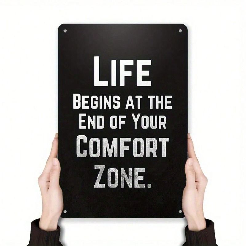 Minimalist Fitness Metal Poster, Gym Quote Wall Art for Home