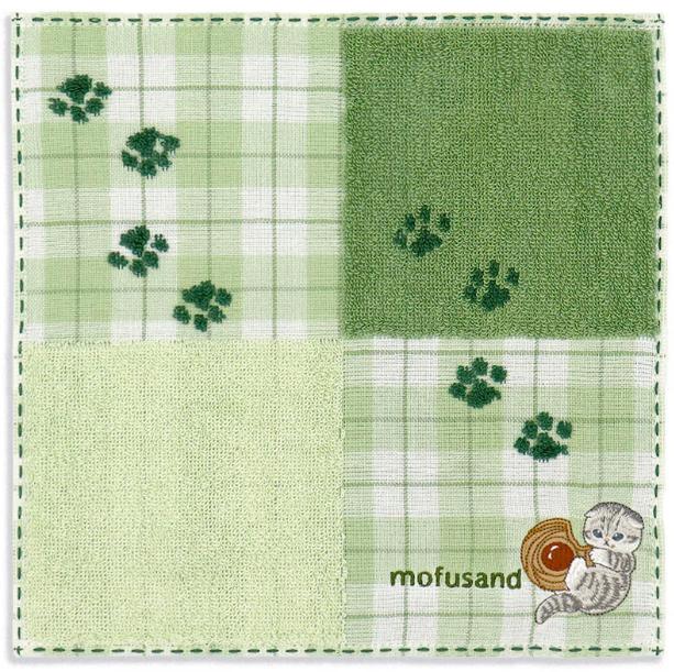 mofusand Towel Handkerchief (Cookie Nyan Green) Japan NEW