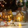 Christmas Led House Decoration  Micro-Landscape Santa Claus Craft Ornament Luminous Christmas Navidad Desktop Decor