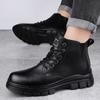 Outdoor Comfort Chelsea Anti Slip Men Shoes Men's Shoes Genuine Leather High Top British Boots Men Black Short Boots