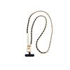 Phone Lanyard Women's Long Leather Woven Metal Chain With Pearl Phone Case Universal Phone Lanyard Diagonal Cross Bag Decoration